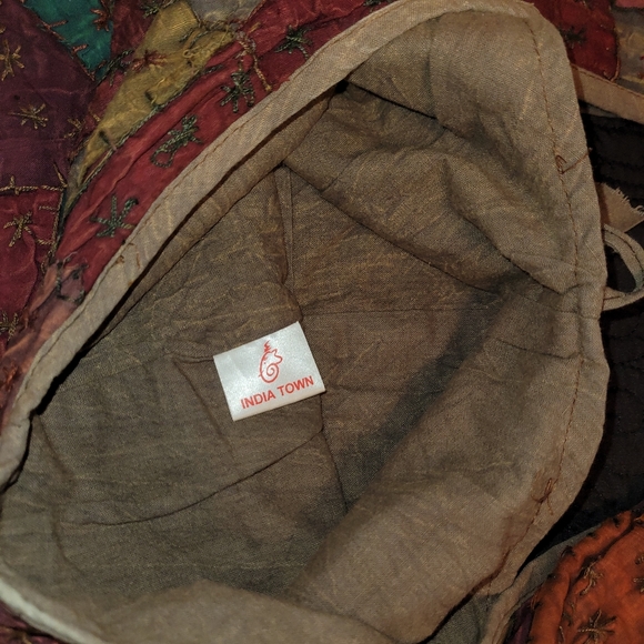 India Town Large Tie Closure Hippie Hobo Crossbody Boho Bag - Picture 9 of 11